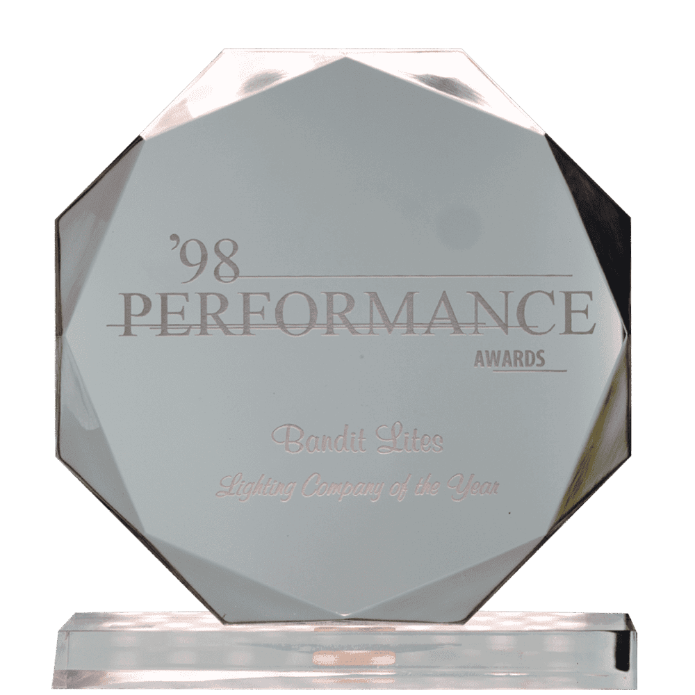 '98 Performance Awards plaque presented to Derek Mitchell.