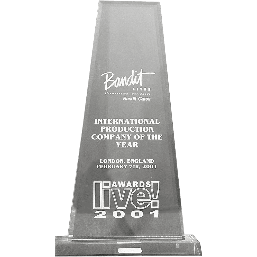 Trophy for International Promotion Company of the Year awarded to The Bandit Creative.