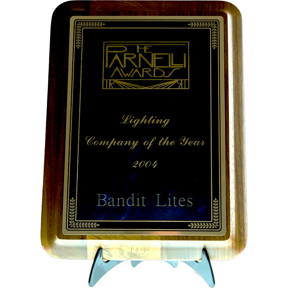 Award plaque recognizing Bandit Lites as Company of the Year 2023.