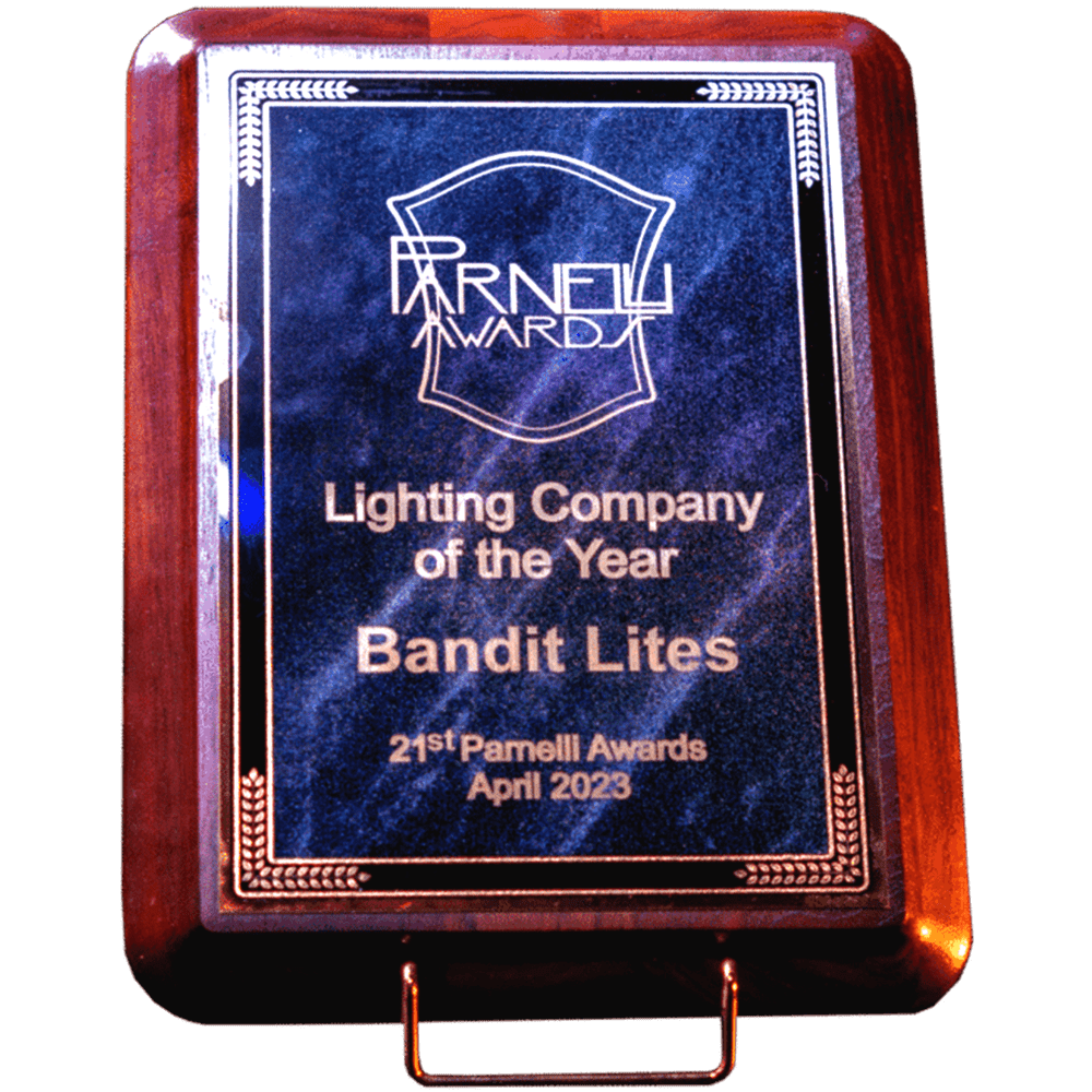 Award plaque for Bandit Lites as Lighting Company of the Year.
